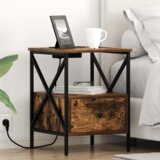 vidaXL Nočna omarica 2 pcs Dimljeni hrast 41.5 x 40.5 x 55 cm | Shoptok.si