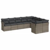 Maison Chic Seti vrtnega pohištva - Vrtna garnitura - Vrtni pohištvo set 9-delna z blazinami siv poli ratan, (21798023) | Shoptok.si