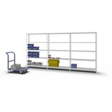 eurokraft pro Privijačeni regal, lahka izvedba, z oblogo iz umetne mase, višina regala 2000 mm, širina police 1300 mm, globina 300 mm, osnovni regal | Shoptok.si