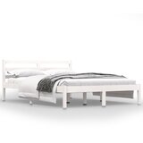 Furnova Posteljni okvir iz trdne borovine 135x190 cm bel, (21935769) | Shoptok.si