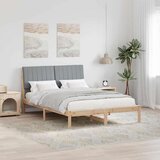  Okvir za krevet s uzglavljem Smeđa 135 x 190 cm tkanina | shoptok.hr