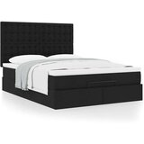 vidaXL Otomanski posteljni okvir z vzmetnico črn 140x190 cm blago | Shoptok.si