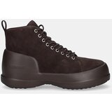 Moon Boot Snežke iz semiša MB MEZZALUNA LACE UP MID SUEDE rjava barva, 80D2500030 M010 | Shoptok.si
