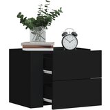 The Living Store Stenska nočna omarica črna 45x30x35 cm - Stenska Omarica, (21428617) Cene