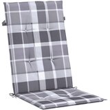  Jastuci za stolice 4 kom sivi karirani 120x50x3 cm od tkanine | shoptok.hr