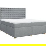 Maison Chic Box spring postelja - Vzmetna postelja z vzmetnico svetlo siva 200x200 cm blago SL11575, (21901596) | Shoptok.si