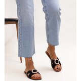 Gemre Black flip-flops adorned with a rhinestone buckle Salimba | Shoptok.si