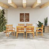  Vrtni set za objed 7 kom. Smeđa Čvrsto drvo akacije 140 x 80 x 74 cm | shoptok.hr