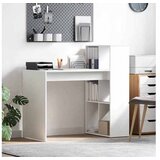 vidaXL pisalna miza s polico, inženirski les, bela, 108x55x103,5 cm Cene