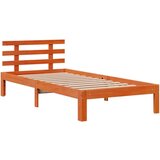 vidaXL Knjižna postelja brez vzmetnice vošč. rjava 100x200 cm borovina | Shoptok.si