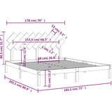  Okvir za krevet bijeli 180x200 cm bračni od masivnog drva | shoptok.hr
