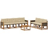 vidaXL Zunanja garnitura za sedenje z blazino 8 pcs Naravna in bež, (5000273261) | Shoptok.si