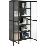 vidaXL Visoka komoda crna 85 x 40 x 180 cm od stakla i čelika | shoptok.hr