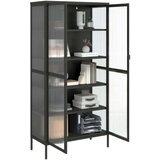 vidaXL Visoka omara črna 85x40x180 cm steklo in jeklo | Shoptok.si