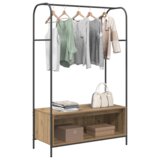 vidaXL Oblečno stojalo s policami iz umetniškega hrasta 100x44x160 cm | Shoptok.si