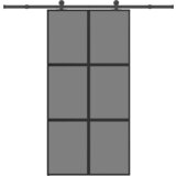 vidaXL Drsna vrata z opremo 102,5x205 cm kaljeno steklo in aluminij Cene