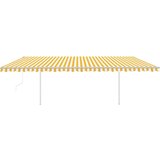  Avtomatsko zložljiva tenda s stebrički 6x3 m rumena in bela, (20954827) | Shoptok.si