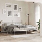 vidaXL Kovinski posteljni okvir z vzglavjem bel 183x213 cm | Shoptok.si