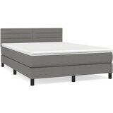 vidaXL Box spring postelja z vzmetnico temno siva 140x200 cm blago, (20791580) Cene