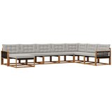 vidaXL Zunanja garnitura za sedenje 8 pcs Naravna in svetlo siva, (5000282314) | Shoptok.si