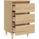 Noćni ormarić s drvenim nogama boja hrasta 40 x 35 x 69 cm | Eponuda.com