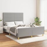 Maison Chic Posteljni okvir - Dvoposteljna postelja - Zakonska postelja brez vzmetnice svetlo siv 140x200 cm tkanina-J12524, (21765221) | Shoptok.si