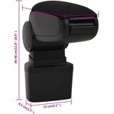  Naslon za ruke za automobil crni 14,5 x 31,5 x (30 - 48) cm ABS | shoptok.hr