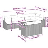  Set sofe 9 kom. Smeđa poliratan | shoptok.hr