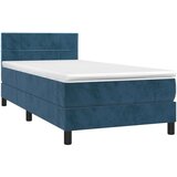 Box spring postelja z vzmetnico temno moder 90x190 cm | Shoptok.si
