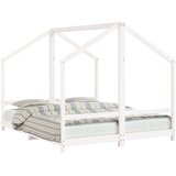 vidaXL Otroški posteljni okvir bel 2x(80x200) trdna borovina | Shoptok.si
