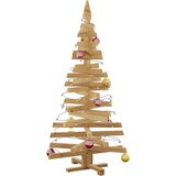 vidaXL Božićna drvca s stalakom Smeđa 150 cm Masivna borovina | shoptok.hr