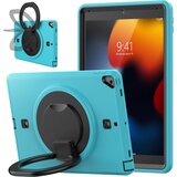 NIKCORP Ovitek za iPad 9/8/7 10,2 s stojalom, ročajem in naramnim trakom, trislojna zaščita proti udarcem, turkizne barve, (5000138892) | Shoptok.si