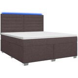  Boxspring krevet s madracem Tamno smeđa 140 x 190 cm Tkanina - Tamno smeđa 140 x 190 cm Dizajn linija | shoptok.hr