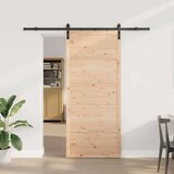 vidaXL Drsna vrata Rjava 100 x 208 cm Trdna borovina Cene