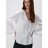 Reserved Bluza od mješavine lana - bijela | shoptok.hr