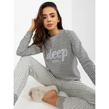 Fashion Hunters Gray two-piece pajamas with patches