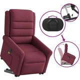 vidaXL Električni masažni naslonjač na podizanje od tkanine boja vina | shoptok.hr