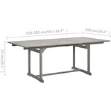  Vrtni blagovaonski stol (150 - 200)x100x75 cm od drva bagrema | shoptok.hr