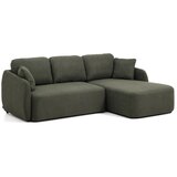 Kave Home Tamno zelena sklopiva kutna garnitura od šenila (s desnim kutom/s ležaljkom) Laira – | shoptok.hr