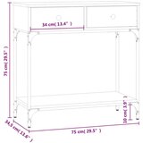 Konzolni stol crni 75 x 34 5 x 75 cm od konstruiranog drva | shoptok.hr