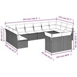  12-dijelni set vrtnih sofa od poliratana s jastucima crni | shoptok.hr
