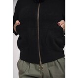 MINORITY Black soft sweater with zipper closure | shoptok.hr