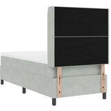 vidaXL Postelja s škatlasto vzmetjo z vzmetnico Svetlo siva 100x200 cm Žamet | Shoptok.si