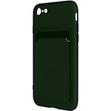 forcell Ovitek za iPhone SE 2022, 2020 in 8, 7 z držalom za kartico, mehak silikon, - zelen, (20639962) | Shoptok.si