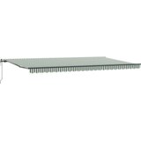 vidaXL Automatska Uvlačiva Tenda Zelena i Bijela 600x300 cm, Tenda Zamjenska Tkanina za 6x3 m Okvir Zelena i Bijela | shoptok.hr