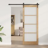 vidaXL Notranja vrata s steklom "ORKDAL" 83x211x4 cm Trden bor | Shoptok.si