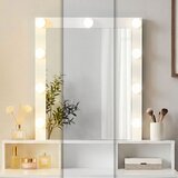  Kozmetički toaletni stolić s ogledalom i LED rasvjetom, 3 boje svjetla s podešavanjem svjetline, ModernHome | shoptok.hr