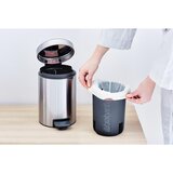Brabantia Koš za smeti s pedalom 3 L s plastičnim vložkom - mat jeklo odporno na prstne odtise | Shoptok.si