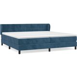 The Living Store Box spring postelja z vzmetnico temno modra 200x200 cm žamet - Box Spring Postelja, (21490148) | Shoptok.si