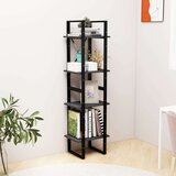 vidaXL knjižna omara 4-nadstropna siva 40x30x140 cm trdna borovina | Shoptok.si